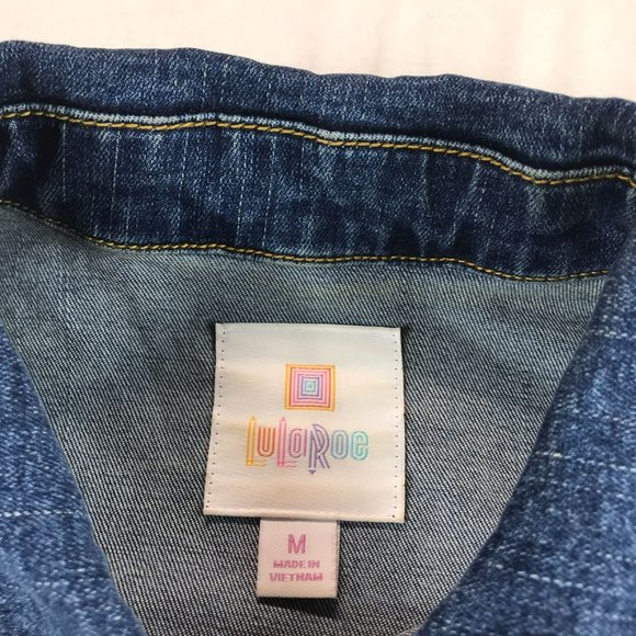 Lularoe Jean Jacket Size M Medium Wash Denim Button Front - Picture 7 of 7